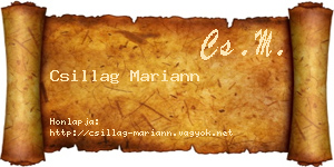 Csillag Mariann névjegykártya